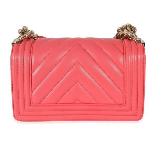 Chanel 19P Red Chevron Quilted Small Boy Bag - Picture 3 of 8